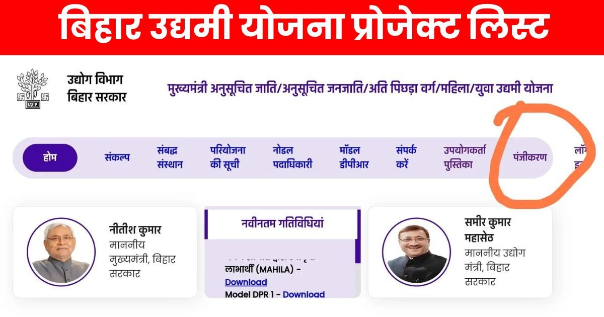 Bihar Udyami Yojana Project List Photo