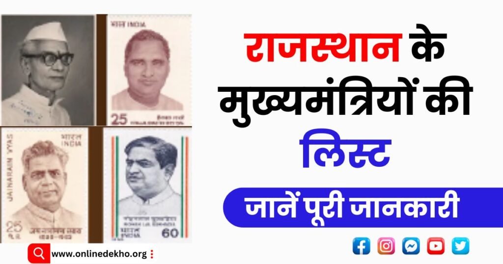 Rajasthan CM List Photo